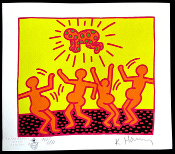 Keith Haring Lithograph Certified Coa Signed