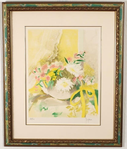 Joyeux - 'Bouquet' Limited Edition Lithograph, Signed, Framed, Authentic