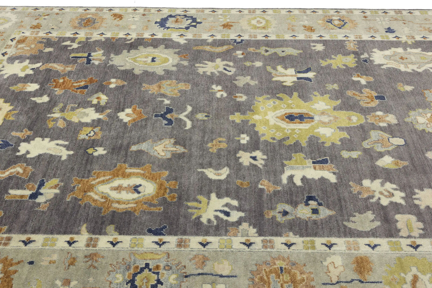 Handmade Oushak Floral Rug Colorfast Oriental