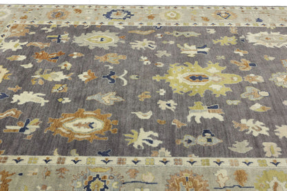 Handmade Oushak Floral Rug Colorfast Oriental