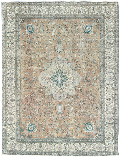 Semi-Antique Stone-Washed Oriental Rug Distressed