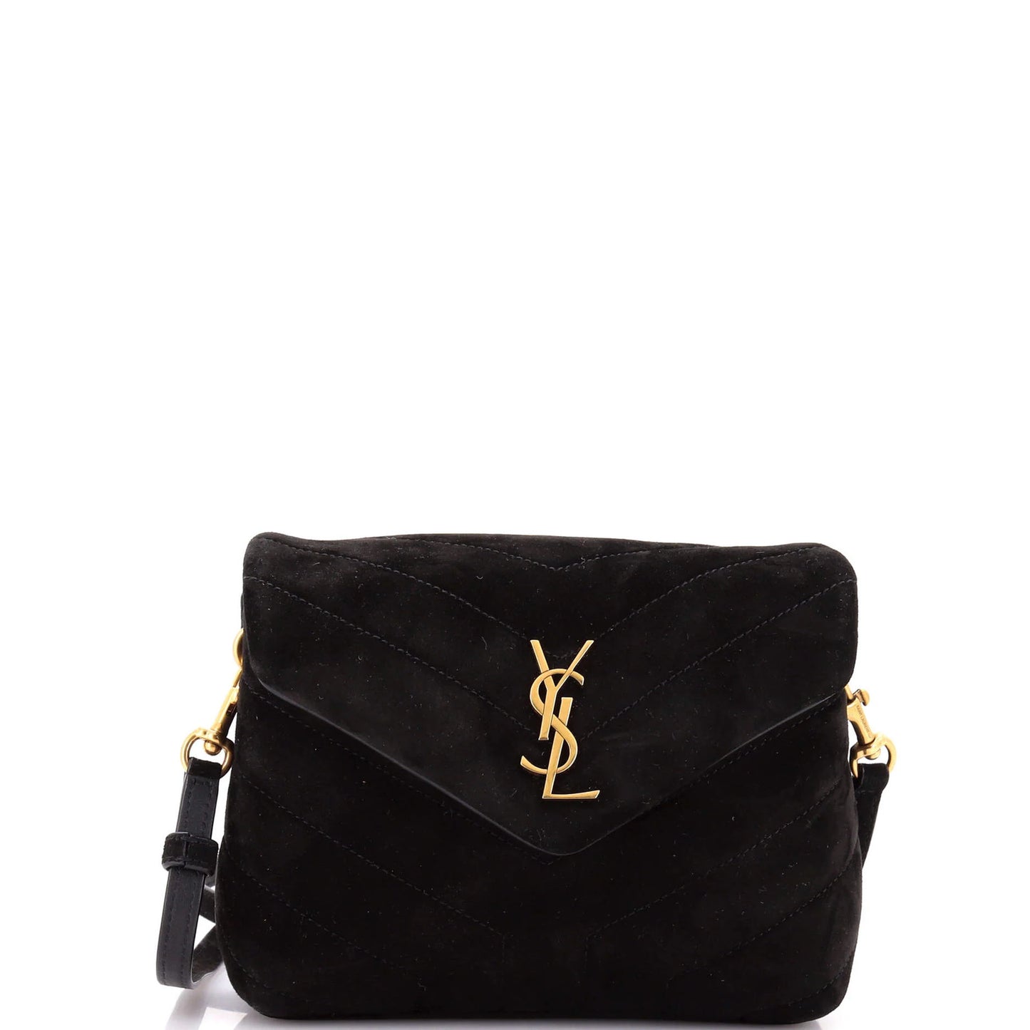 Saint Laurent Loulou Shoulder Bag Matelasse Chevron Suede Toy