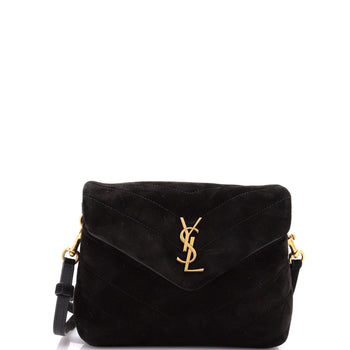 Saint Laurent Loulou Shoulder Bag Matelasse Chevron Suede Toy