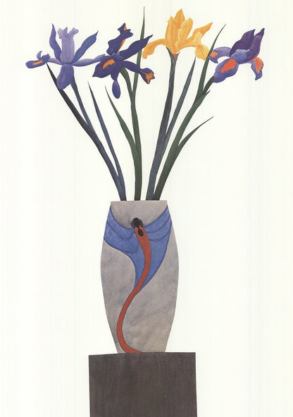 Ed Baynard Flowers In Vase On Black Stand " Poster Contemporary