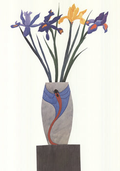Ed Baynard Flowers In Vase On Black Stand 
