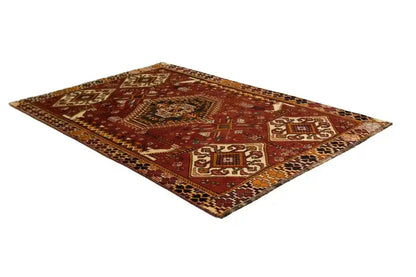 Handmade Vintage Oriental Area Rug Geometric