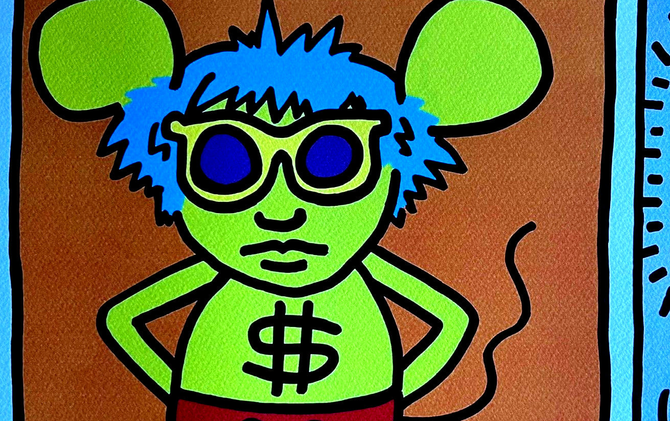 Keith-Haring Lithograph From An Painting - Coa Signed Pen - Numbered A Hand