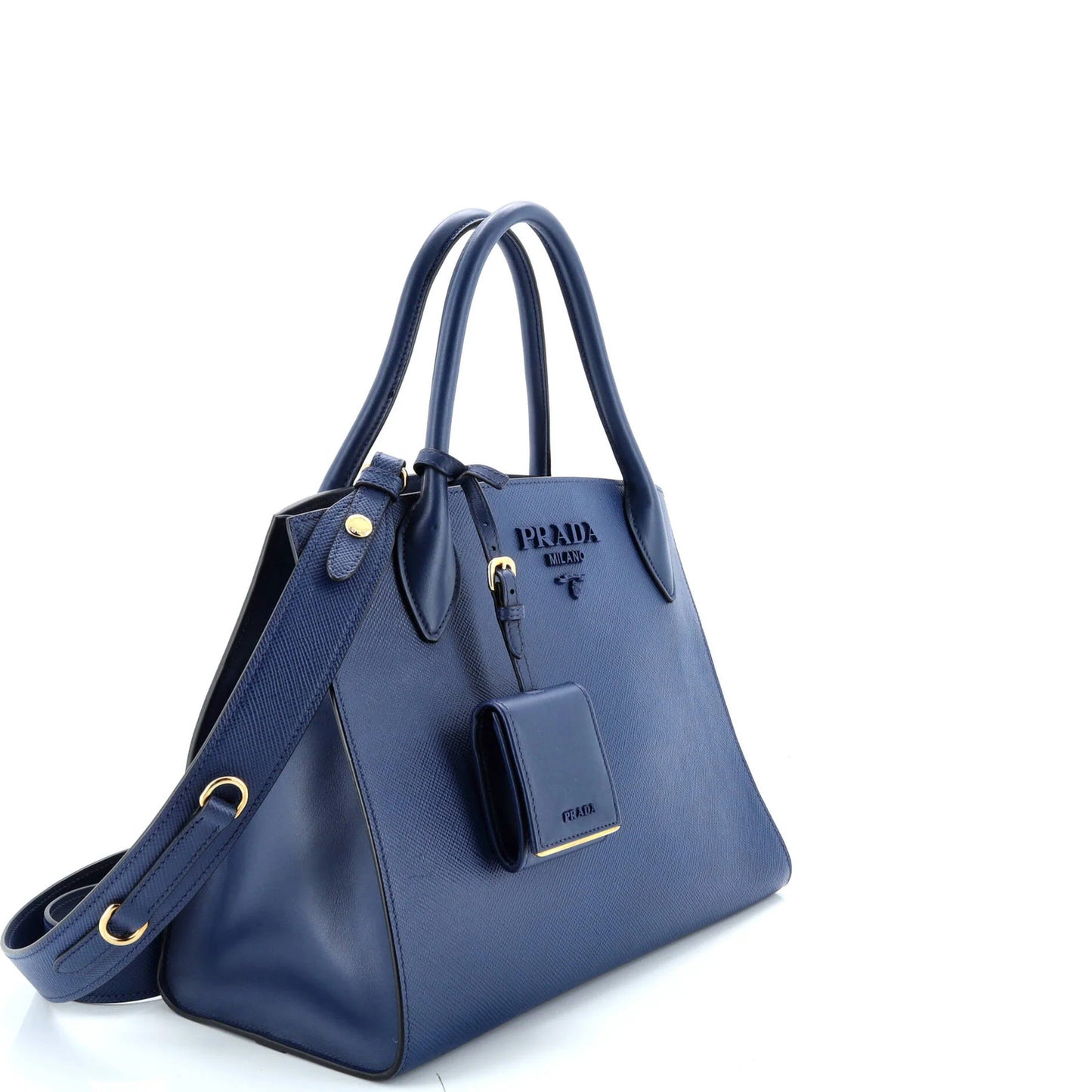 Prada Monochrome Tote Saffiano With City Calf Medium