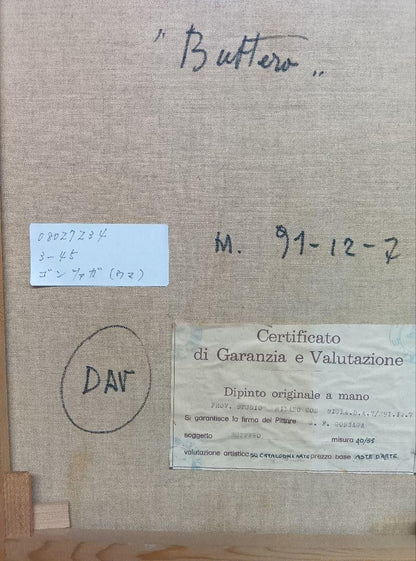 Giovanni Francesco Gonzaga Original Oil Painting "Buttero" Horse & Rider Signed