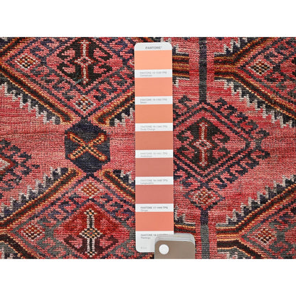 5'2"X7'2" Red Vintage Zoroastrian Balooch Hand Knotted Wool Oriental Rug
