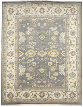 Carpet Handmade Floral Oushak Chobi 9'5X12'0 ft Oriental Muted Rug Large Decor