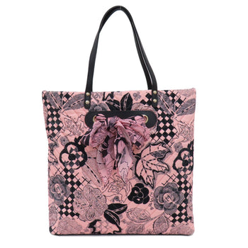 Cotton CHANEL Camellia ribbon tote Bag