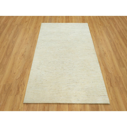 5'X6'8" White Denser Weave High Quality Wool Hand Knotted Oriental Rug