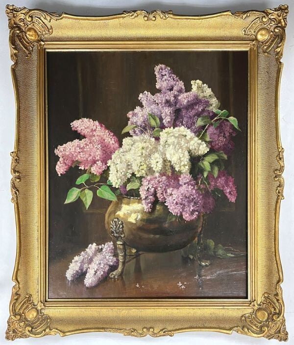 Albert John Sherman (Australian) Original Flower Painting Oil On Board Signed