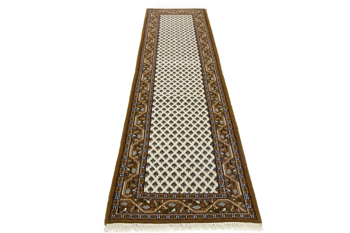 Indo-Botemir 3X11 Oriental Runner Rug Cream Floral Boho Decor Hallway Carpet