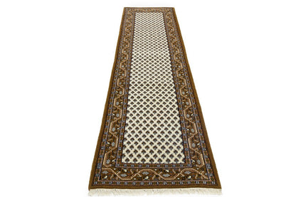 Indo-Botemir 3X11 Oriental Runner Rug Cream Floral Boho Decor Hallway Carpet