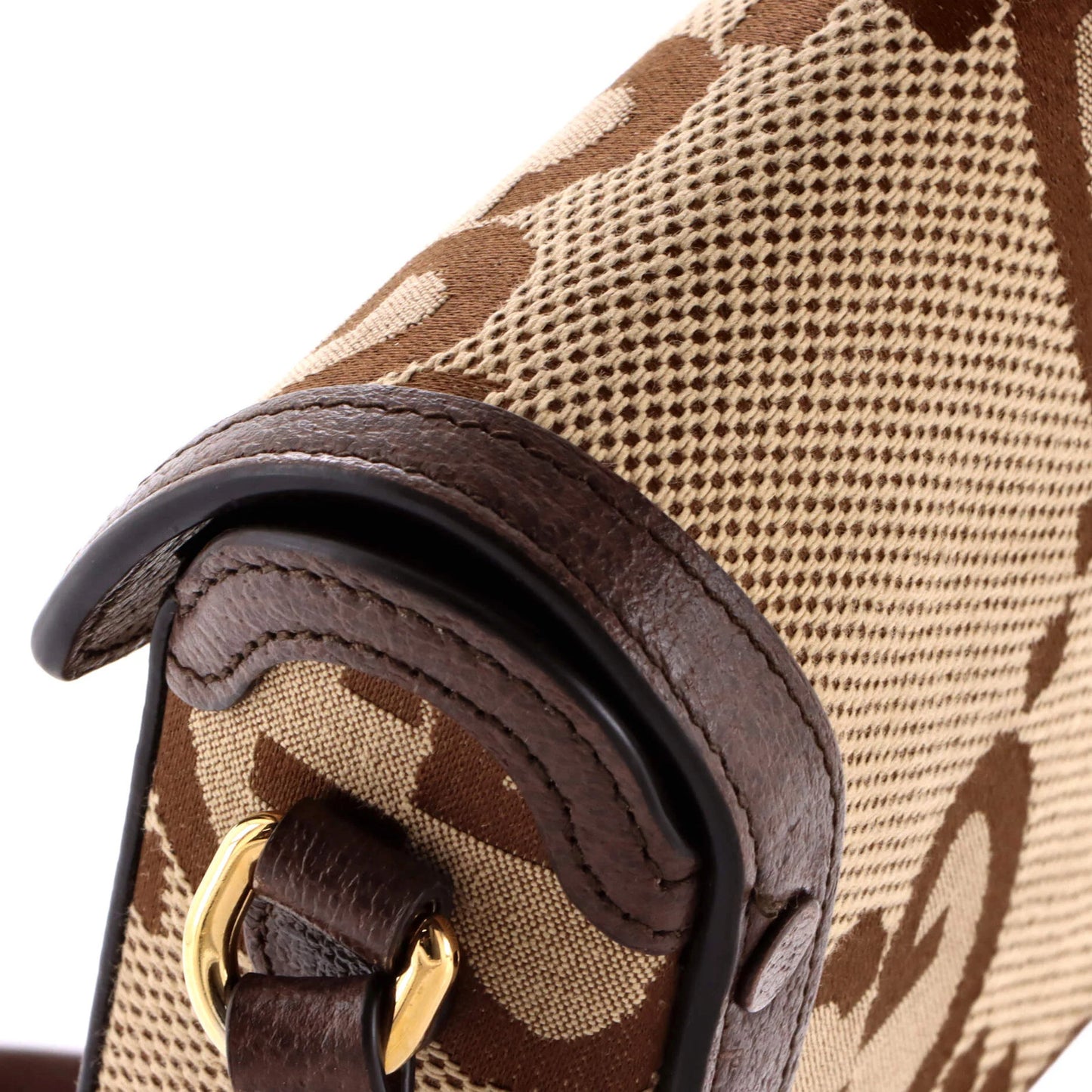 Mini Gucci Horsebit 1955 Flap Crossbody Bag Jumbo GG Canvas