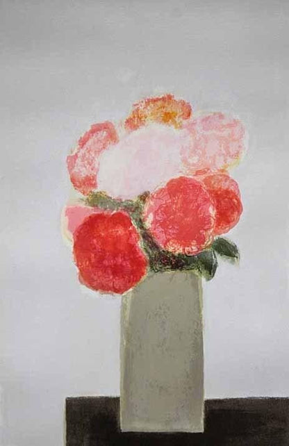 Bernard Cathelin "Pink And Violet Hydrangeas" Original Lithograph Signed Ed75