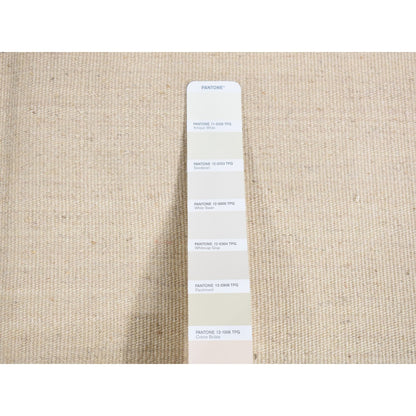 8'X10'2" Ivory 100% Wool Flat Weave Durie Kilim Hand Woven Reversible Rug