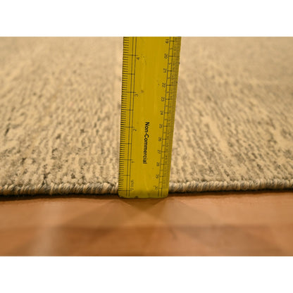 7'9"X9'7" Beige Tone On Tone Natural Wool Grass Design Hand Knotted Rug
