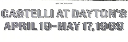 Jasper Johns Two Flags " Poster Pop Art Black & White Gray