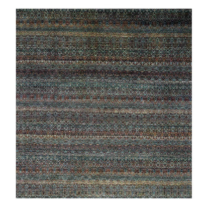 10'X10' Brown Hand Knotted Kohinoor Herrita Design Plush Wool Square Rug