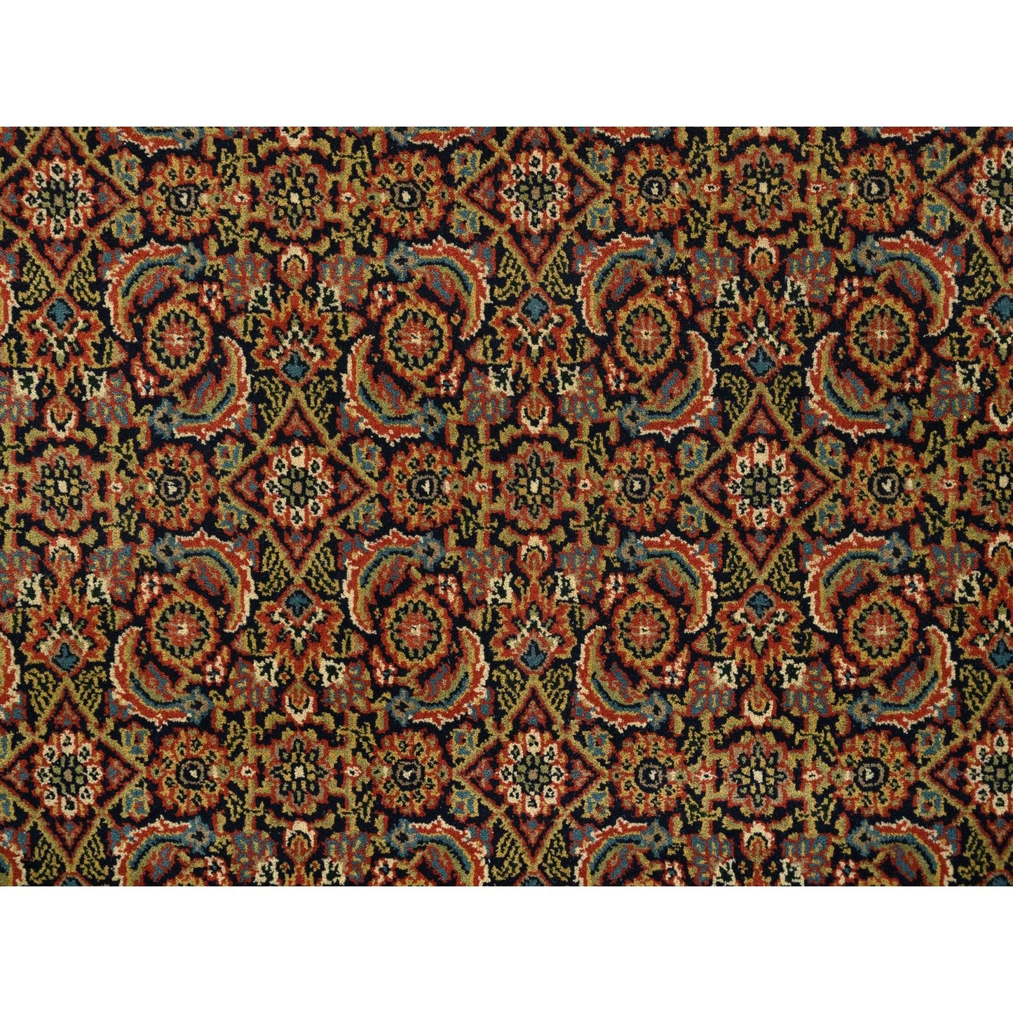 4'X6'2" Black Hand Knotted Wool And Silk Herati 250 Kpsi Rug