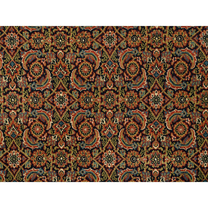 4'X6'2" Black Hand Knotted Wool And Silk Herati 250 Kpsi Rug