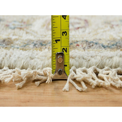 5'X5' Old Lace Ivory Hand Knotted Reimagined Viss Wool Round Oriental Rug