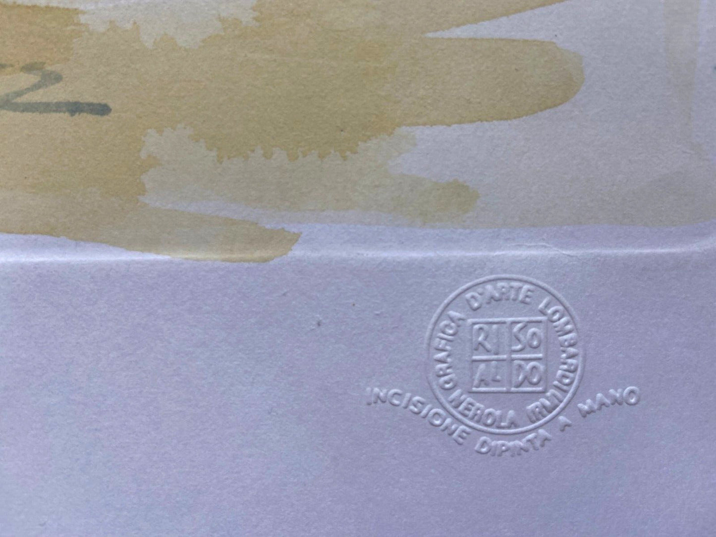 Aldo Riso ''Porticciolo'' Hand Painted 35X100 Authenticated Stamped