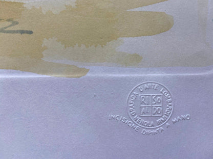 Aldo Riso ''Porticciolo'' Hand Painted 35X100 Authenticated Stamped