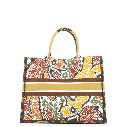 Christian Dior Book Tote Embroidered Canvas Large