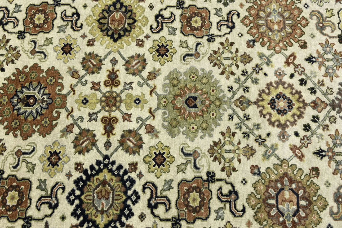 Wool Oriental Rug Geometric Style Carpet Farmho