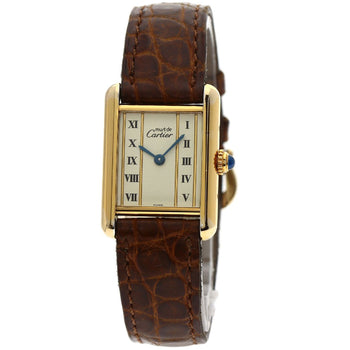 Cartier Must Tank Sm Watches W1003053 Gold Plated/Leather