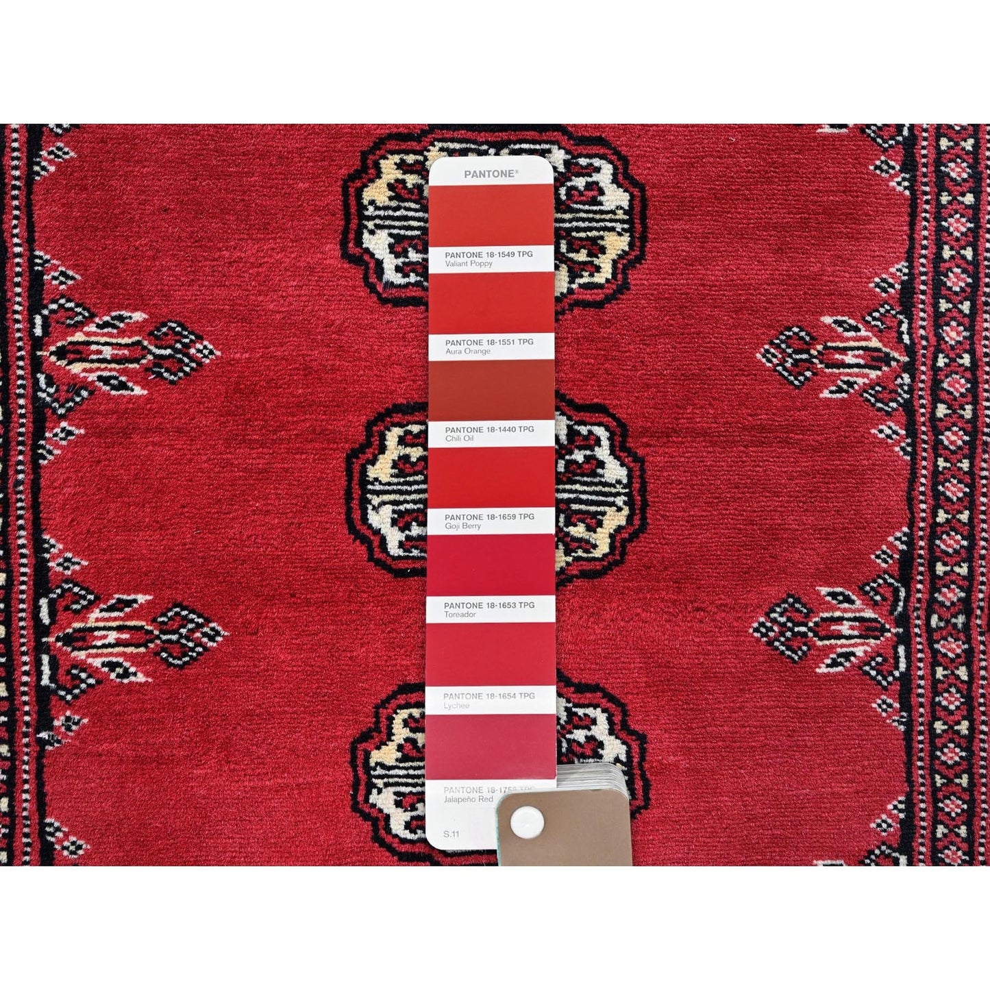 2'6"X12'5" Ajax Red Princess Bokara Soft Wool Hand Knotted Runner Rug