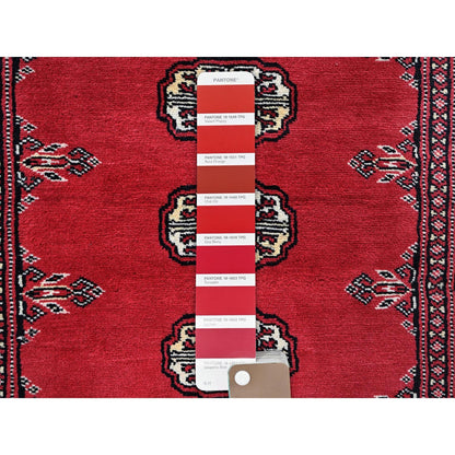 2'6"X12'5" Ajax Red Princess Bokara Soft Wool Hand Knotted Runner Rug