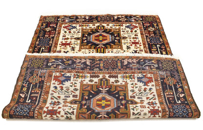 Rare Vintage Oriental Rug Geometric Design Boho