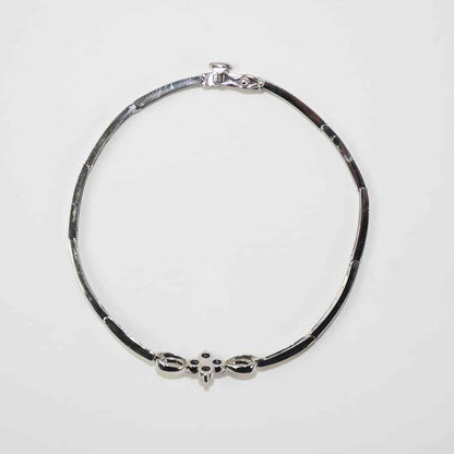 14K White Gold Sapphire And Diamond Bracelet