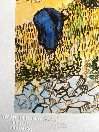 Vincent Van Gogh Lithograph From An Painting Coa Signed Op Numbered