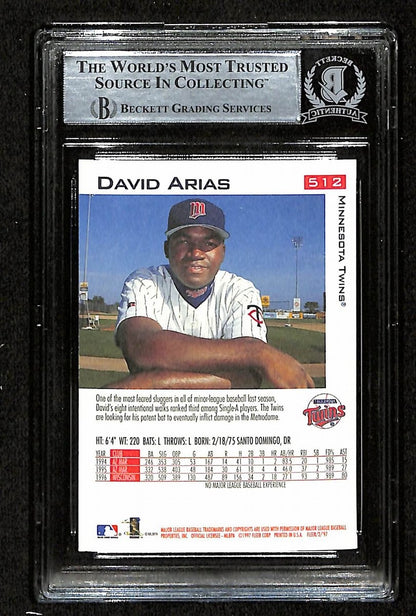 1997 Fleer David Ortiz Hof Signed Rc Card #512 Twins Bas/Beckett 197067