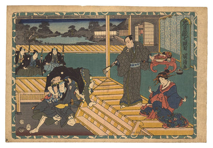 Kunikiyo 1857 Chushingura Woodblock Print Set Storehouse of Loyal Retainers