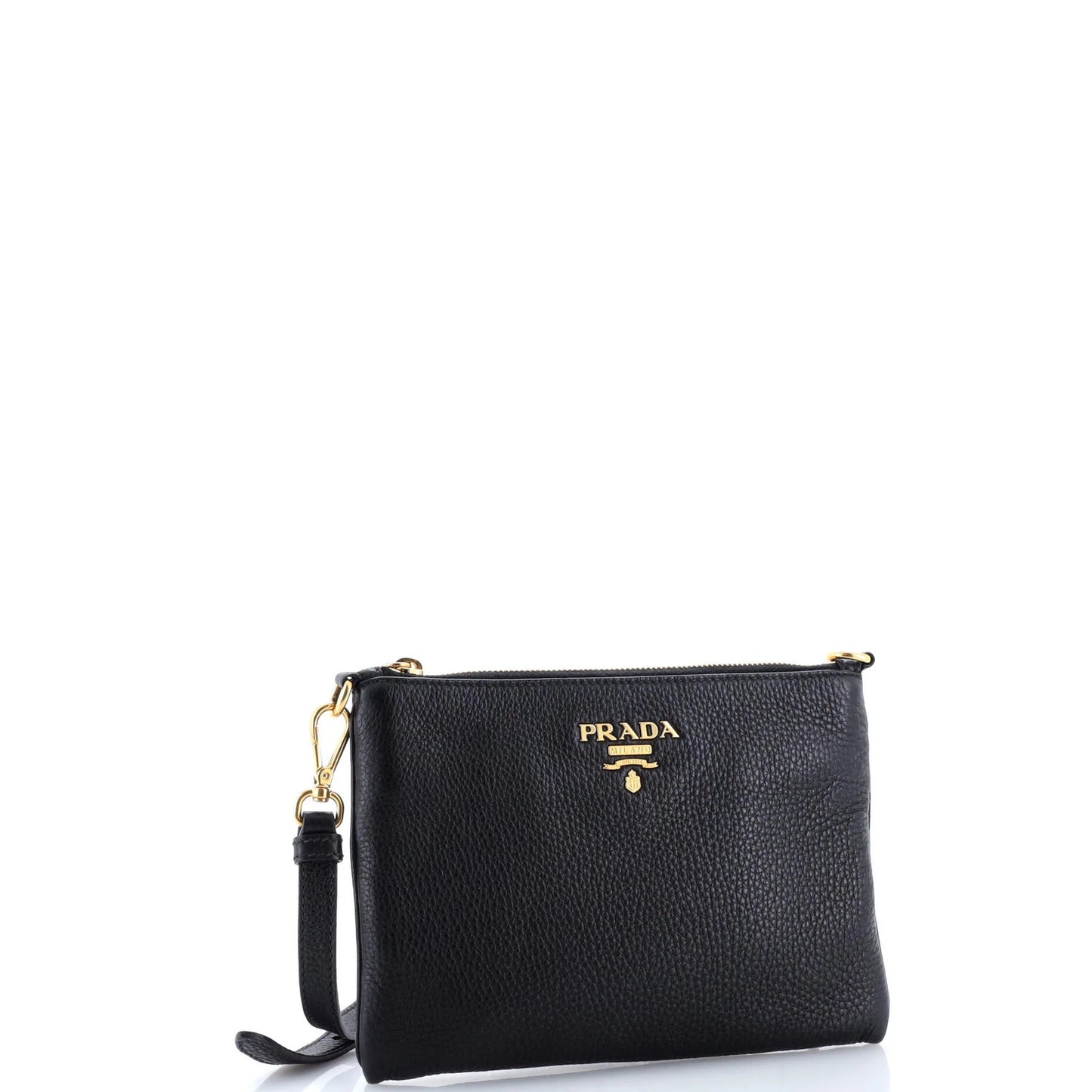 Prada Flat Zip Crossbody Bag Vitello Daino Mini