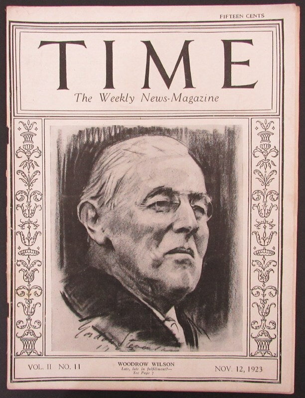Time Magazine Vol Ii No 11 November 12, 1923 Woodrow Wilson 183261