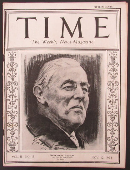 Time Magazine Vol Ii No 11 November 12, 1923 Woodrow Wilson 183261