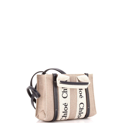 Chloe Woody Convertible Tote Canvas With Leather Mini