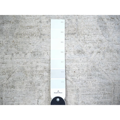 2'8"X11' White Wash Peshawar Wool Hand Knotted Runner Oriental Rug