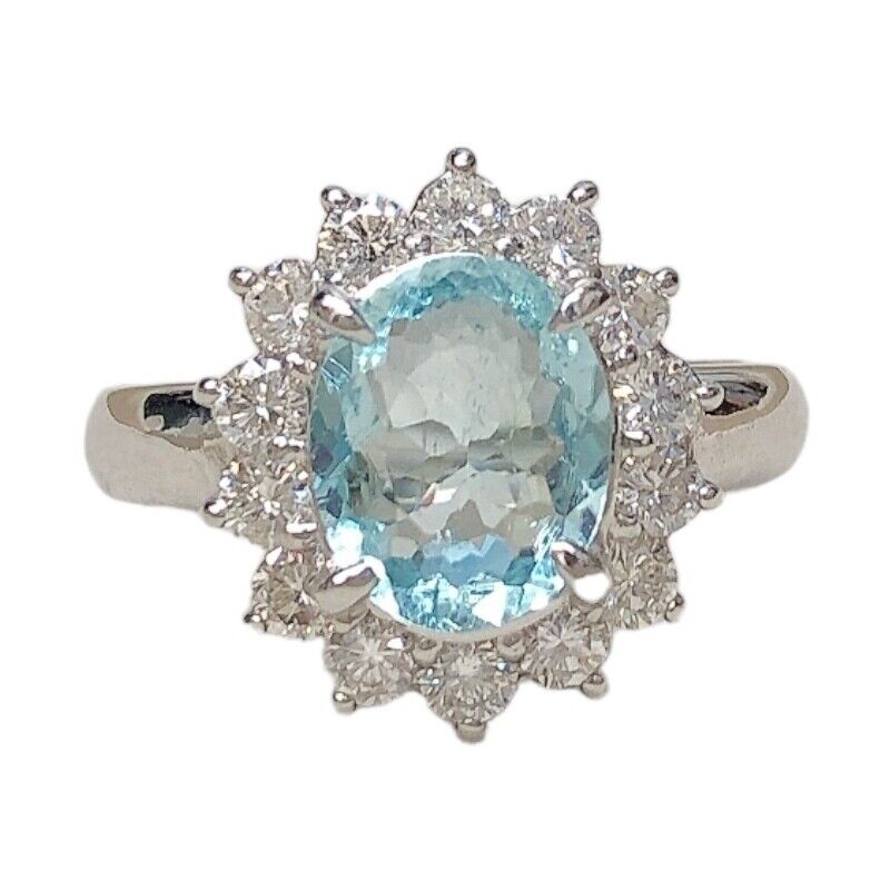 Rings Paraiba Tourmaline Diamond Platinum Pt900