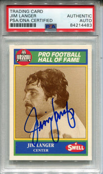 Jim Langer Autographed 1990 Swell Card #140 (Psa)
