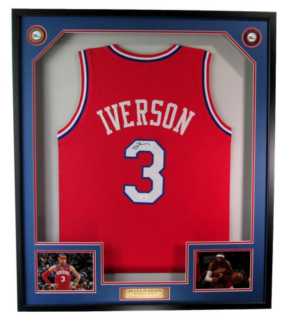 Allen Iverson Hof Signed Red Custom Basketball