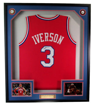 Allen Iverson Hof Signed Red Custom Basketball